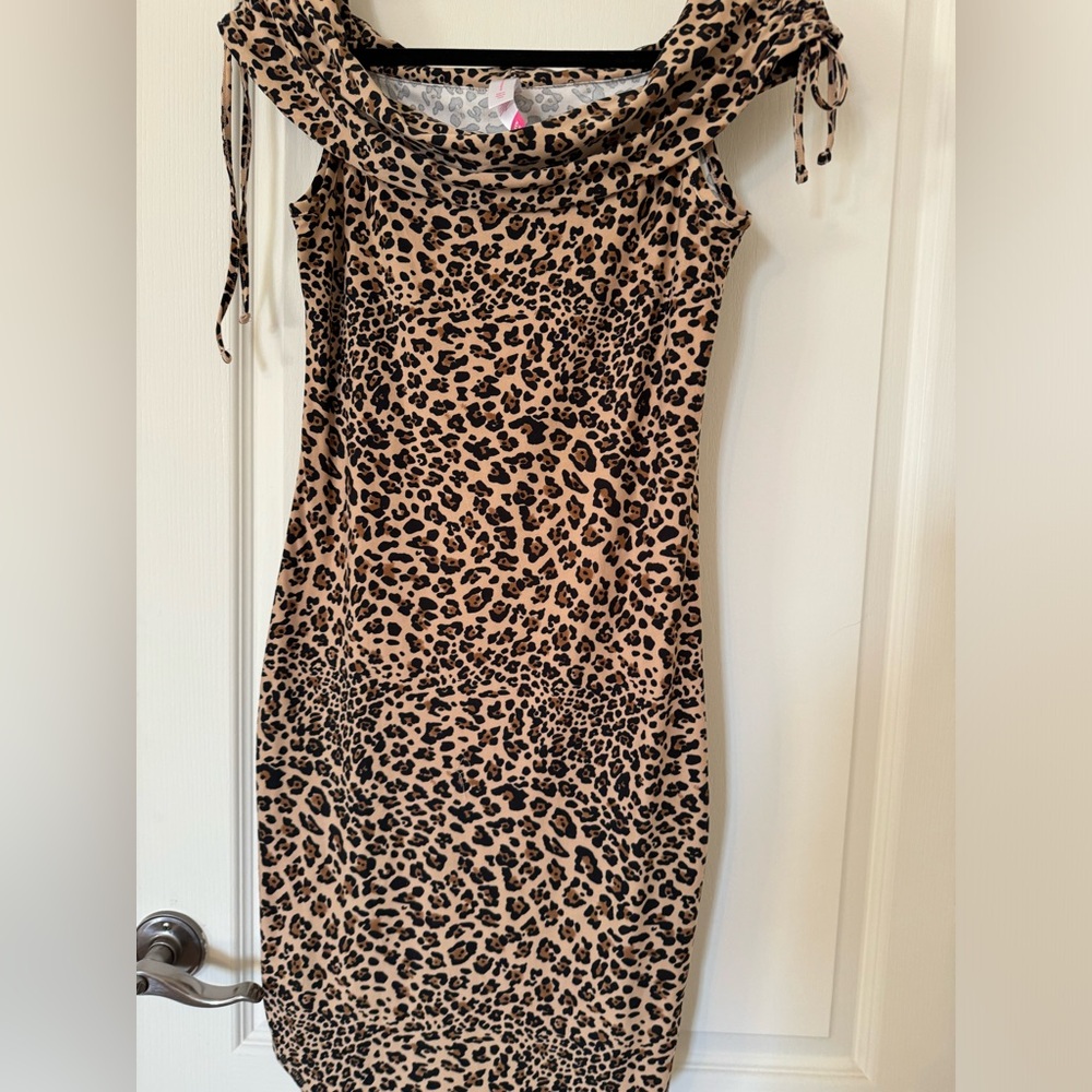 No boundaries, Cheetah Print, Off the Shoulder, Dress